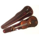 French 'Medio Fino' full size cased violin