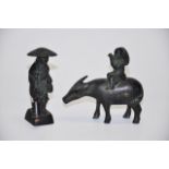 Two vintage Chinese cast metal figures