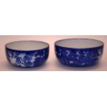 Two Doulton Burslem blue & white bowls