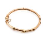 Edwardian 9ct rose gold bamboo bangle