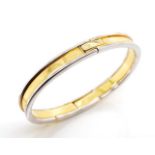 Two tone 18ct gold bangle