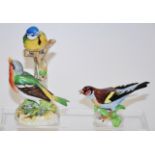 Two Dresden bird figurines