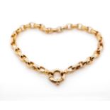 9ct rose gold oval belcher chain bracelet