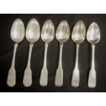 Set three George IV sterling silver soup spoons