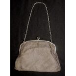 George V sterling silver lady's mesh hand bag