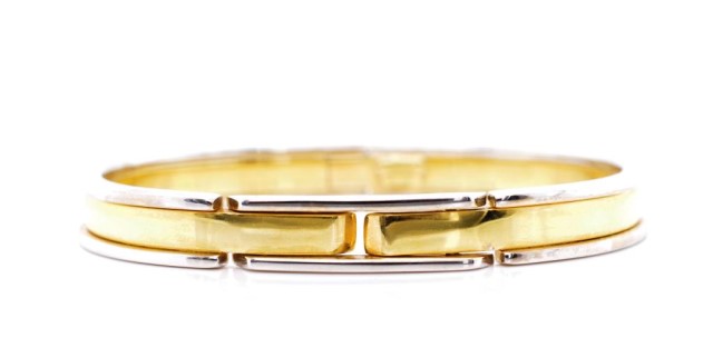 Two tone 18ct gold bangle - Image 4 of 7