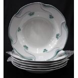 Art Nouveau set six Villeroy & Boch soup plates