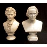 Two Victorian Parian ware musical composer busts