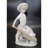 Lladro Boy with Wheelbarrow figure