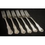 Set six sterling silver Victorian dinner forks
