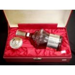 Boxed Baccarat crystal decanter of Camus cognac