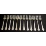 Set twelve Scandinavian silver entree forks