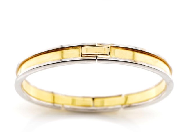 Two tone 18ct gold bangle - Image 2 of 7