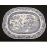 Victorian Staffordshire Willow Pattern platter