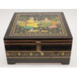 Vintage painted Indian wooden box