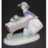 Lladro Girl with Wheelbarrow figure