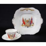 Aynsley commemorative cup, saucer and cake plate