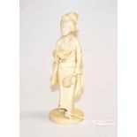 Antique Meiji Japanese carved ivory Geisha