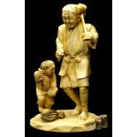 Japanese carved ivory Woodcutter figure