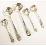 Pair George III sterling silver salt spoons
