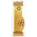 Antique carved wood Bavarian zither harp