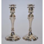 Pair of continental silver candlesticks