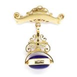 9ct yellow gold bow brooch and fob spinner