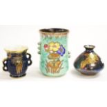 Three various Crown Devon vases