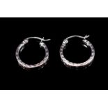 14ct white gold hoop earrings