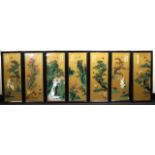 Good Chinese set of seven carved stone tableaux