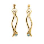 9ct yellow gold and topaz earrings