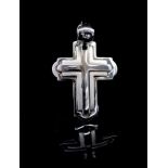 A modern 9ct white gold cross