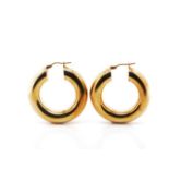 Large 9ct rose gold hoop earrings