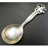 Continental silver caddy spoon,