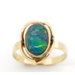 Opal triplet and 18ct yellow gold ring