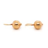 9ct rose gold ball finial earrings