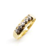 Five stone diamond 18ct yellow gold ring