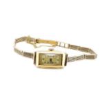 Ladies Art Deco yellow gold cocktail watch
