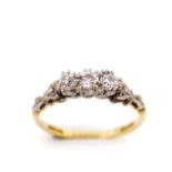 Antique diamond set platinum and 18ct gold ring