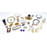 Silver and costume jewellery group