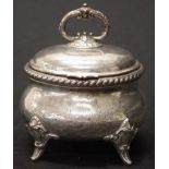 German lidded silver sugar box