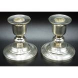 Pair Thai sterling silver candlesticks