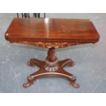 19th century rosewood card table