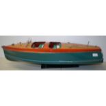 Scale model of classic retro speedboat