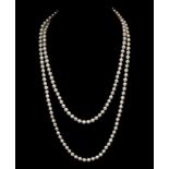 Opera length cultured peal necklace