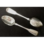 Pair George III Irish sterling silver spoons