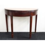 George III mahogany demi lune games table