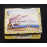 Antique hand painted enamel trinket box