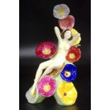 The Carlton Ware girl "Hollyhocks" figurine