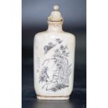 Antique carved ivory snuff bottle